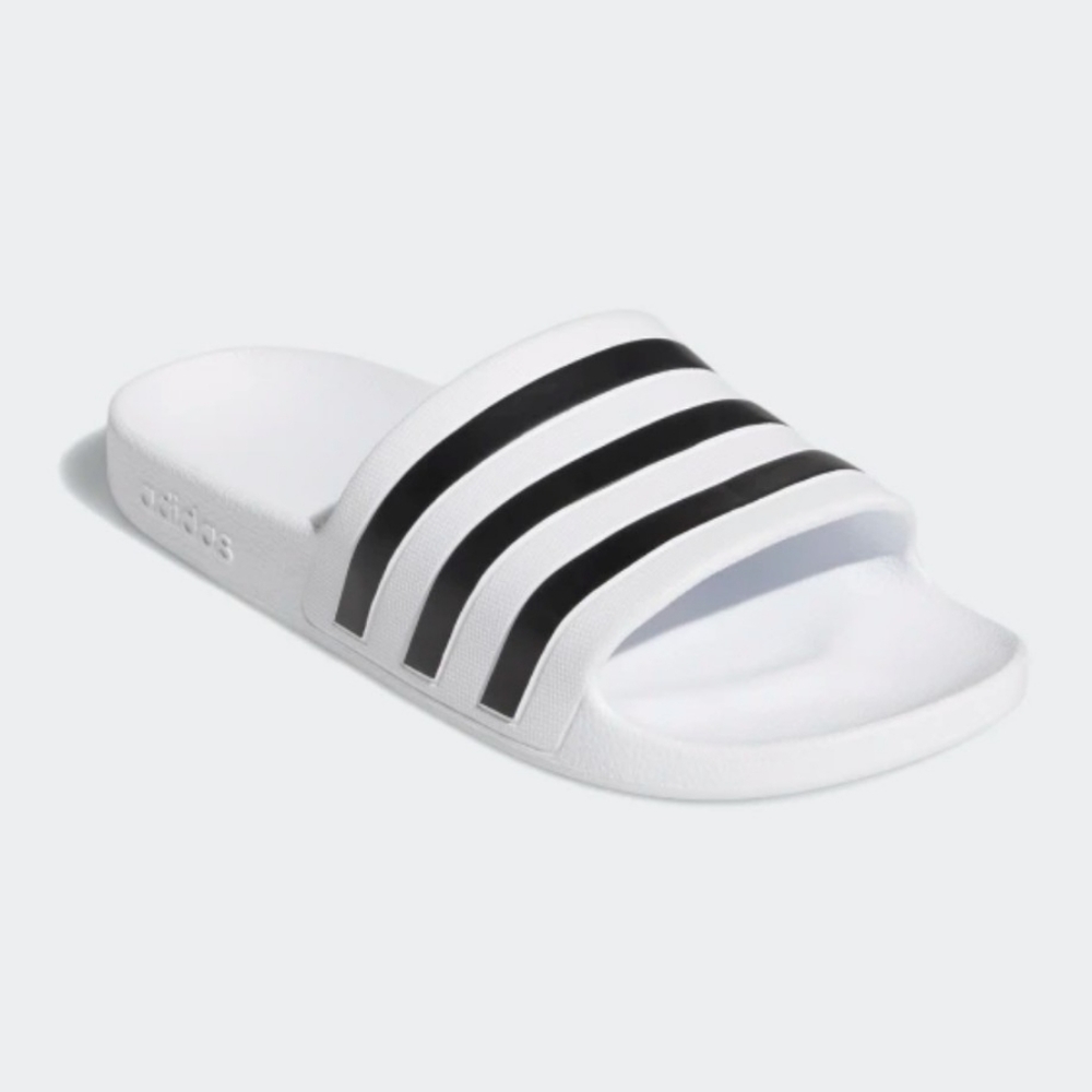 Adidas Women's Adilette Aqua Slides White & Black